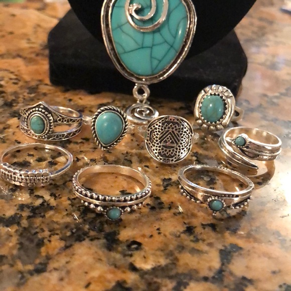 Jewelry - LAST 1🌟8pc Bohemian Ring Set all sz’s, Ring Set🌝